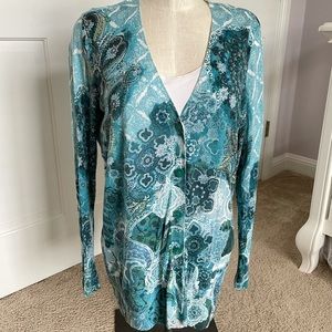 Chico’s paisley cardigan